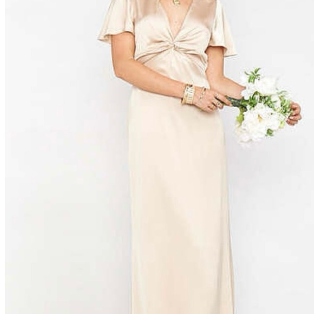 Show Me Your MuMu Satin Cream Maxi Dress